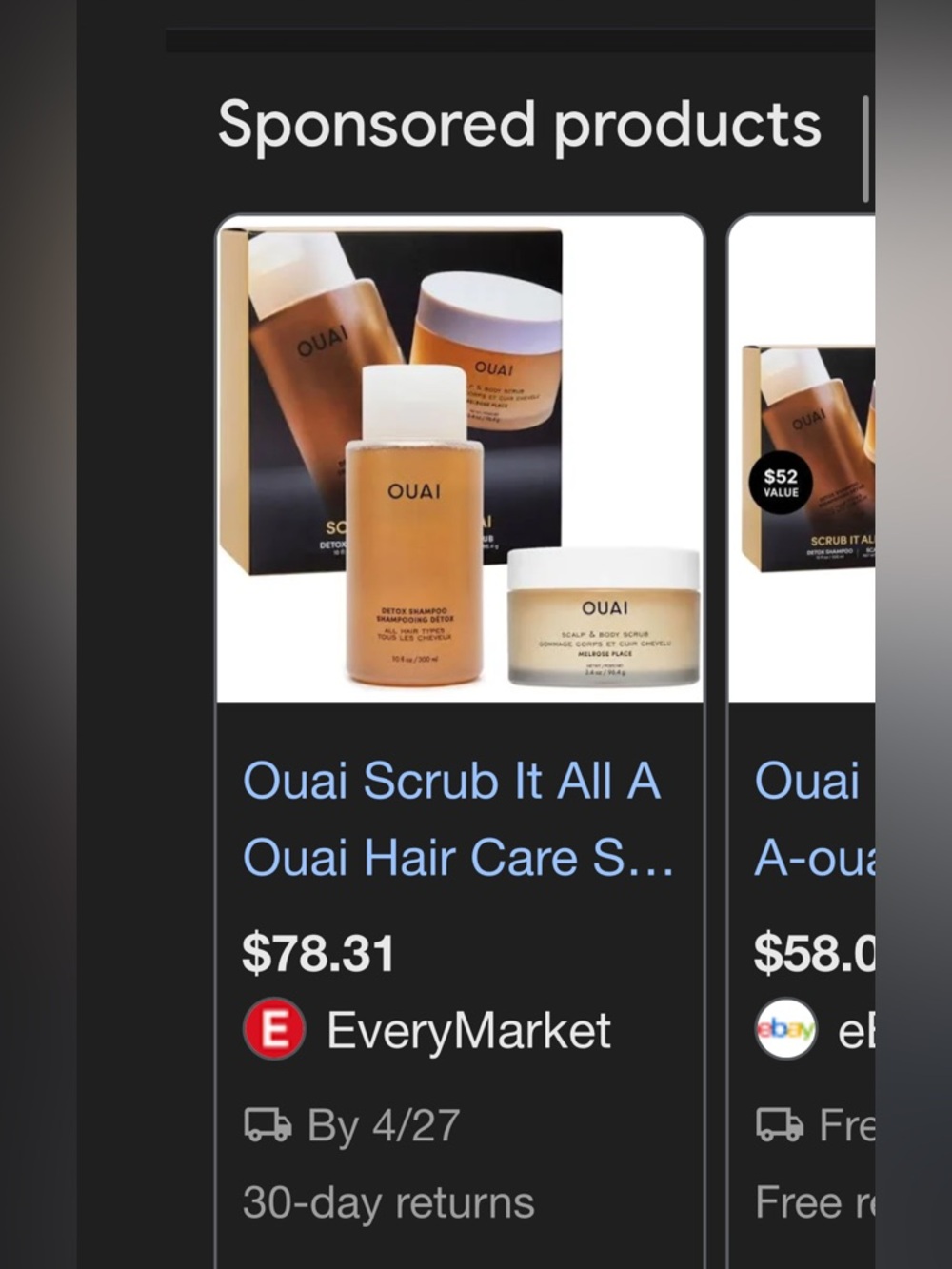 NIB: OUAI Scrub It All A-Ouai Set Detox Shampoo & Body Scrub Kit